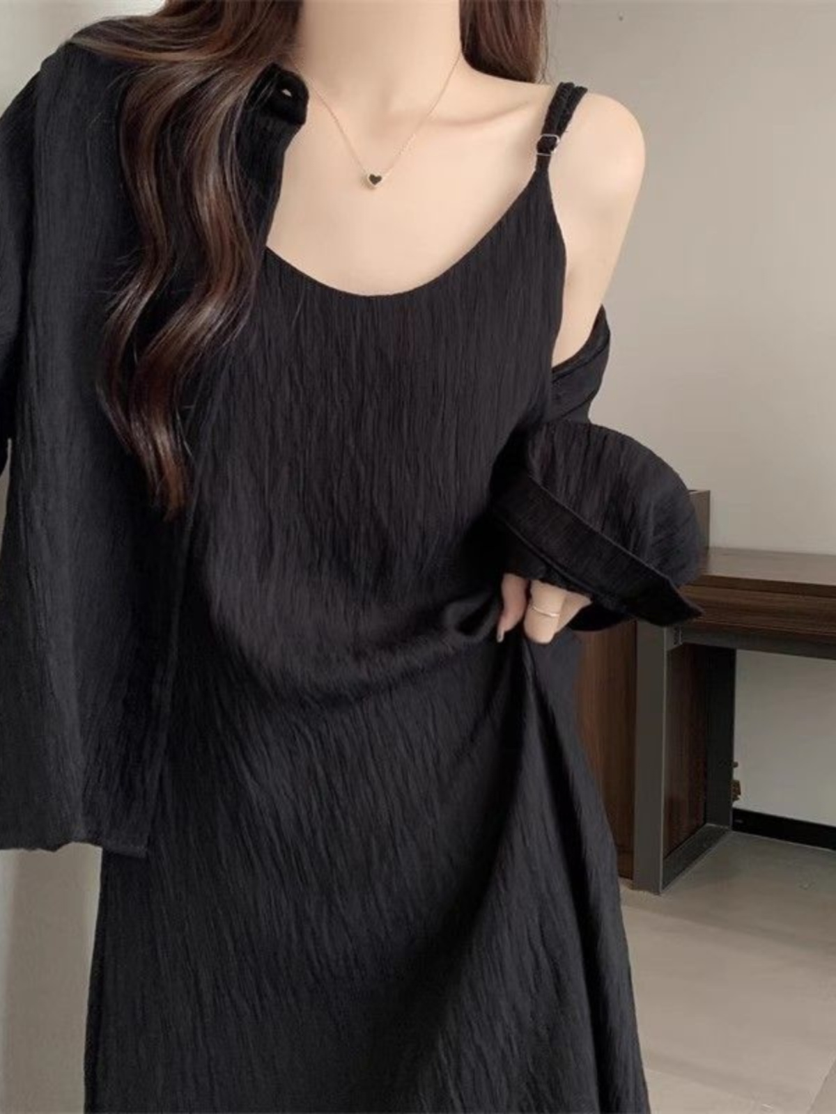 Korean Style A Line Shirt Dress - Abito estivo da donna taglie forti,