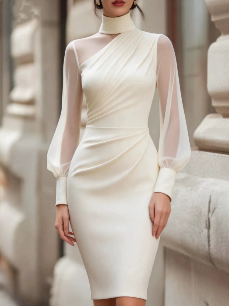 Nuovo Abito Midi Bodycon Elega - Sexy Mesh Sheer Bodycon Dress recensione e prezzo