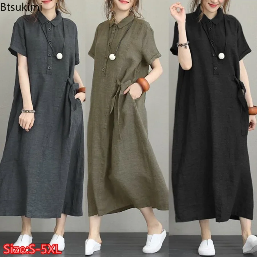 Abito Estivo 2026 Semplice Vin - Casual Loose Linen Shirt Dress recensione e prezzo