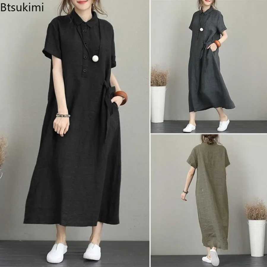 Abito Estivo 2026 Semplice Vin - Casual Loose Linen Shirt Dress recensione e prezzo