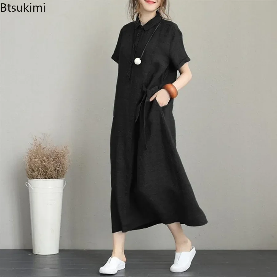 Abito Estivo 2026 Semplice Vin - Casual Loose Linen Shirt Dress recensione e prezzo