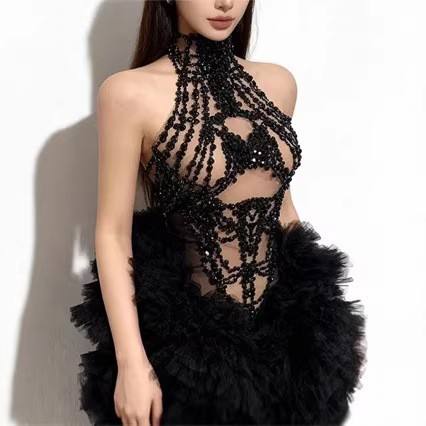 Mini Abito da Donna Scintillan - Sparkly Rhinestone Club Party Dress recensione e prezzo