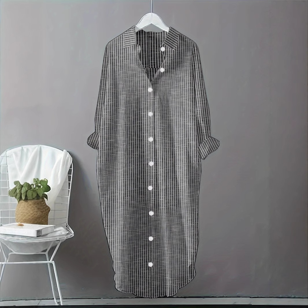 Abito Camicia Vintage in Coton - Casual Loose Linen Shirt Dress recensione e prezzo