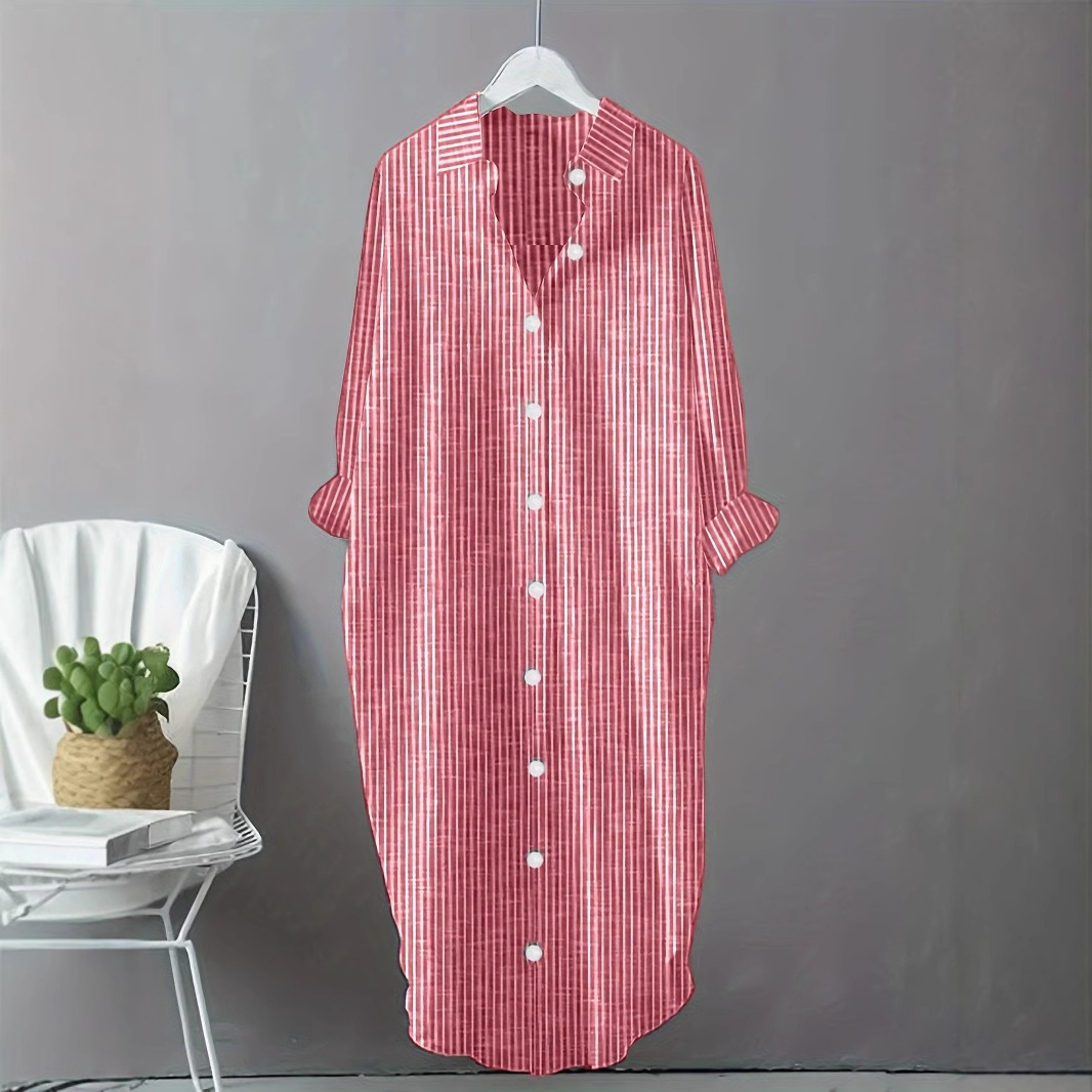 Abito Camicia Vintage in Coton - Casual Loose Linen Shirt Dress recensione e prezzo