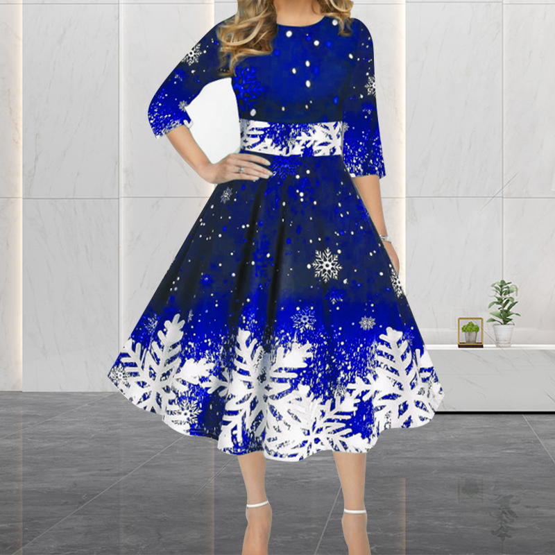 Abiti natalizi invernali da do - French Vintage Floral Midi Dress recensione e prezzo