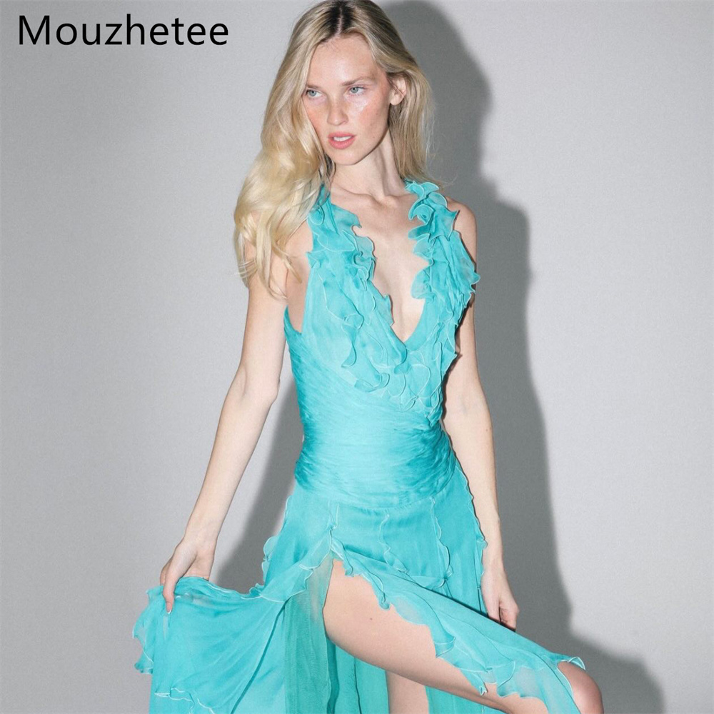 Mouzhetee Abito da sera sempli - Elegant Satin Evening Gown Split recensione e prezzo