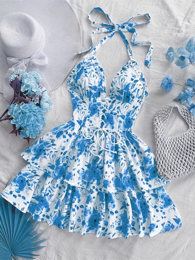 Abito Corto da Donna Stile Vac - French Vintage Floral Midi Dress recensione e prezzo