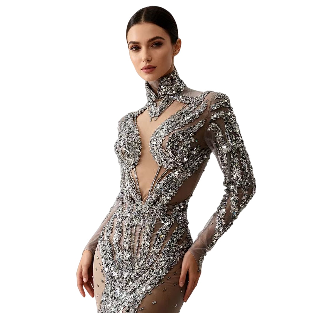 Paillettes scintillanti argent - Sparkly Rhinestone Club Party Dress recensione e prezzo