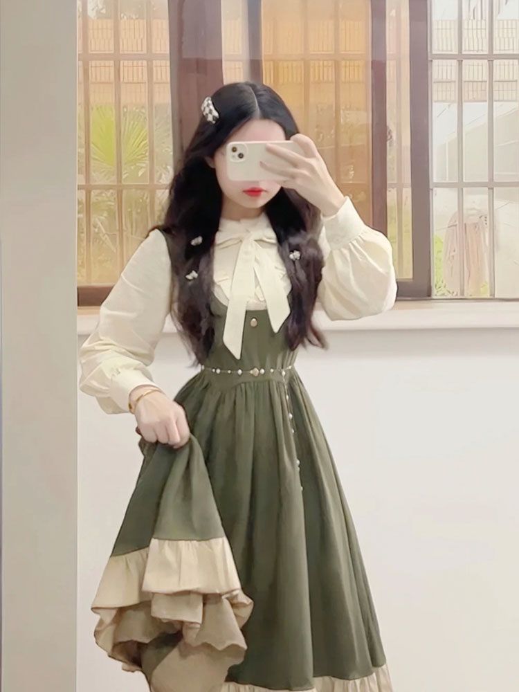 2025 Nuovo giapponese coreano  - Korean Style A Line Shirt Dress recensione e prezzo