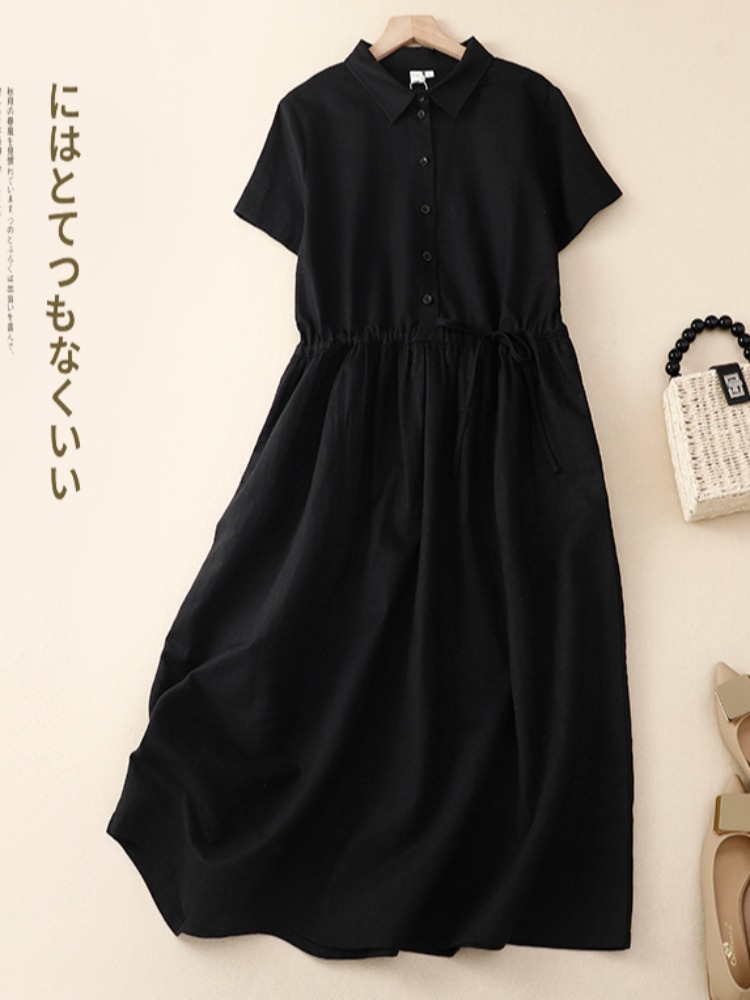 Abito Estivo da Donna in Coton - Korean Style A Line Shirt Dress recensione e prezzo